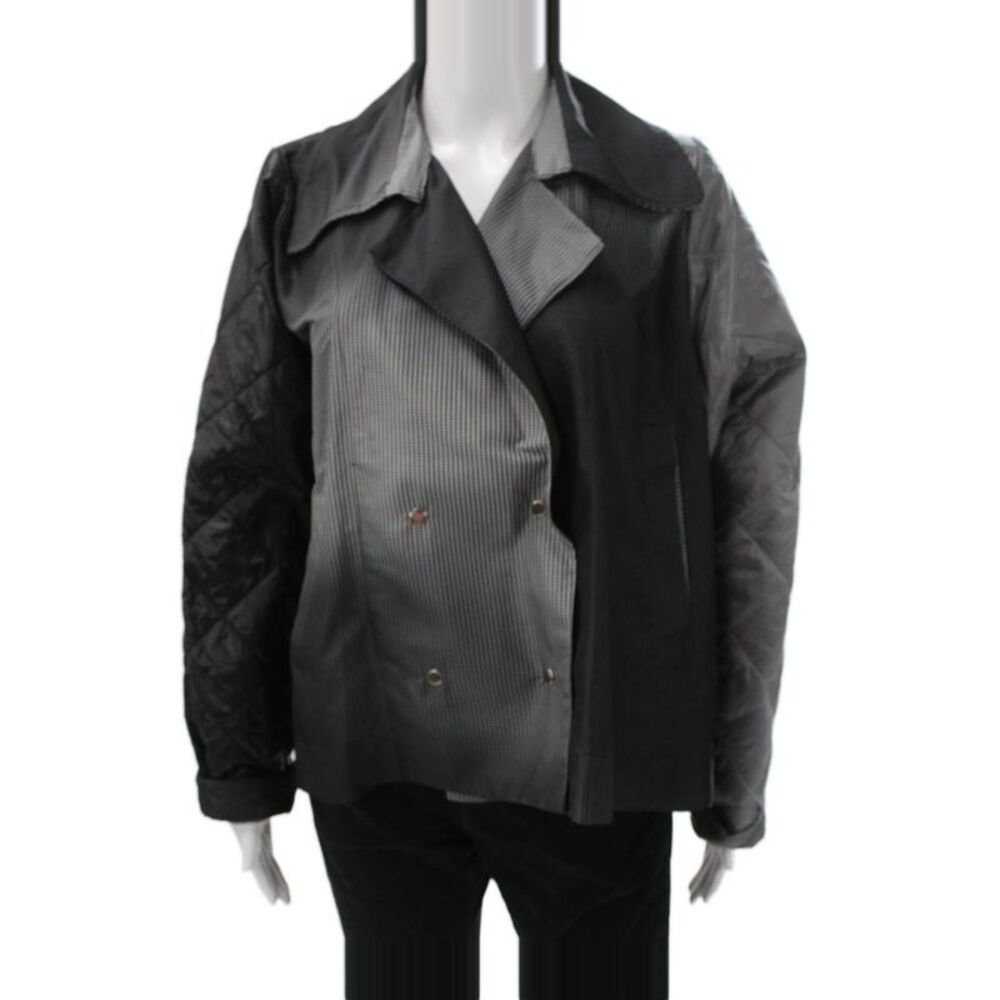 Urban by Alembika Women Quilted Check Jacket Black Long Sleeve Size M